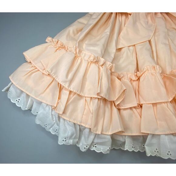 VTG Lilo California Full Circle Dress Girls Sz 5 Pageant Ruffled Tiered Party - Picture 5 of 12